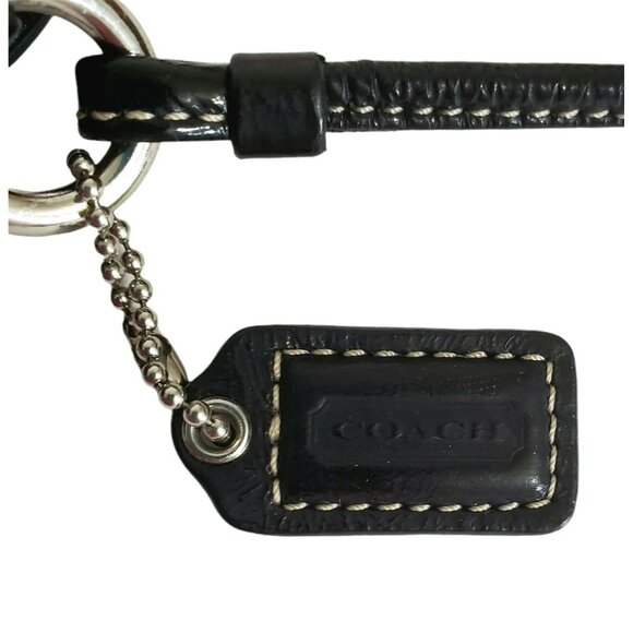 Coach Signature Wristlet Clutch Purse Flap Black Brown Wallet Strap Turn Lock - Picture 9 of 13